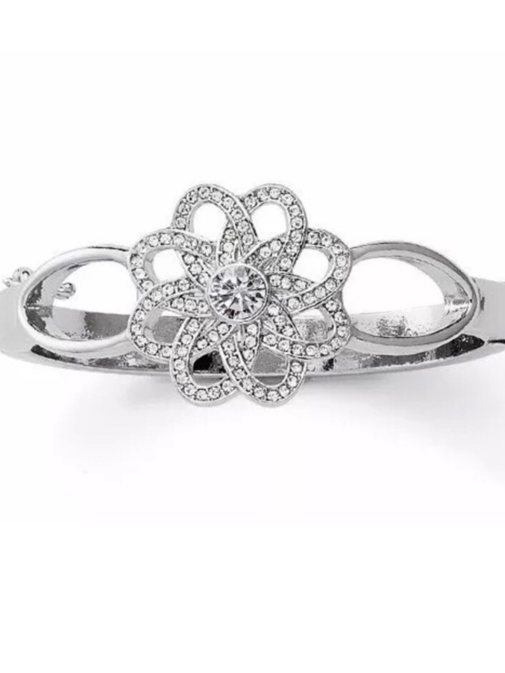 Lia Sophia Silver Floral Crystal Bracelet